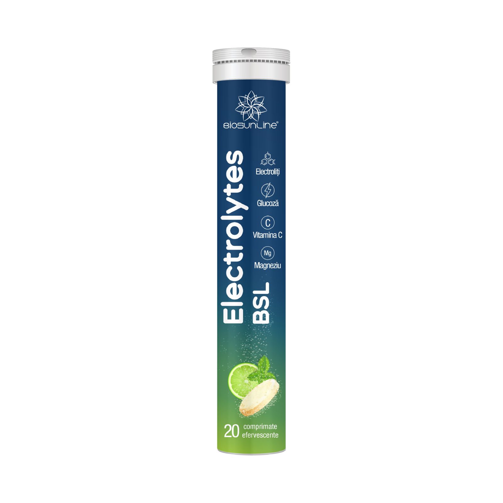 Electrolytes BSL comprimate efervescente cu aroma de lime si menta